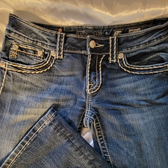 MISS ME jeans size 28 bootleg boot leg rhinestone jeans. - Picture 4 of 14